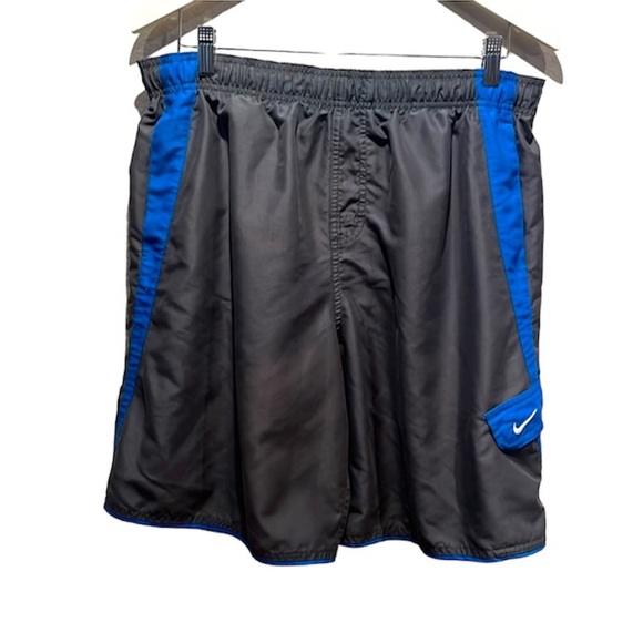Nike Men’s Gray and Blue Swim Trunks Swim Shorts Size Large - Picture 1 of 10